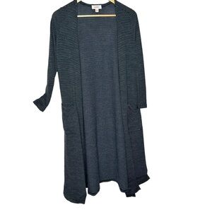 NWOT LuLaRoe blue/black Stripe Sarah Cardigan Duster xs